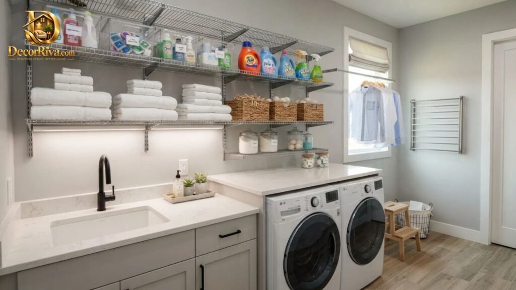 Laundry Room Shelf Organization Ideas