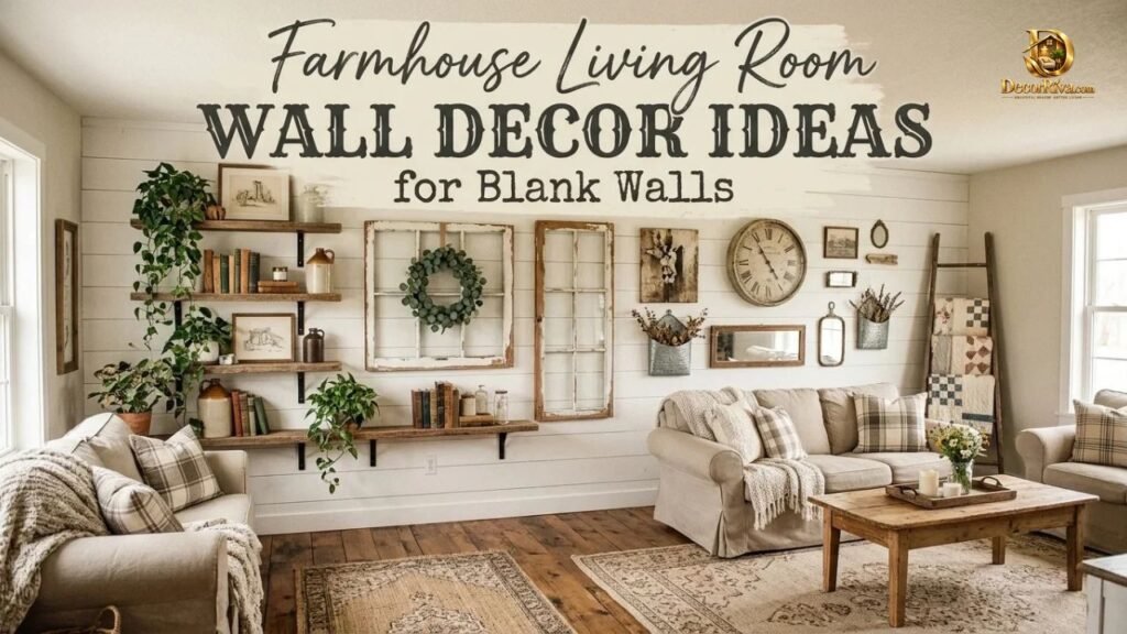 Farmhouse Living Room Wall Decor Ideas for Blank Walls