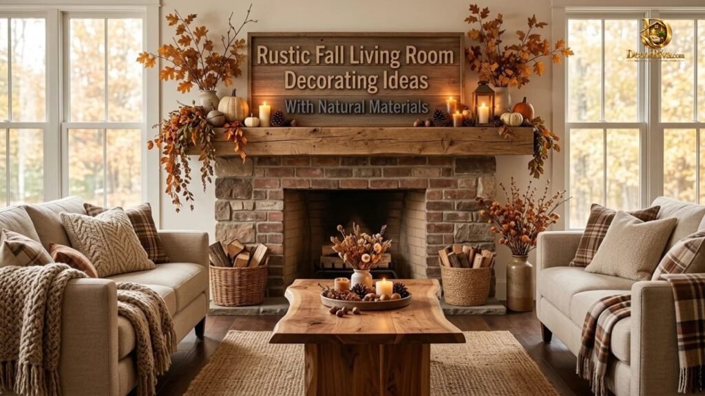 Rustic Fall Living Room Decorating Ideas With Natural Materials