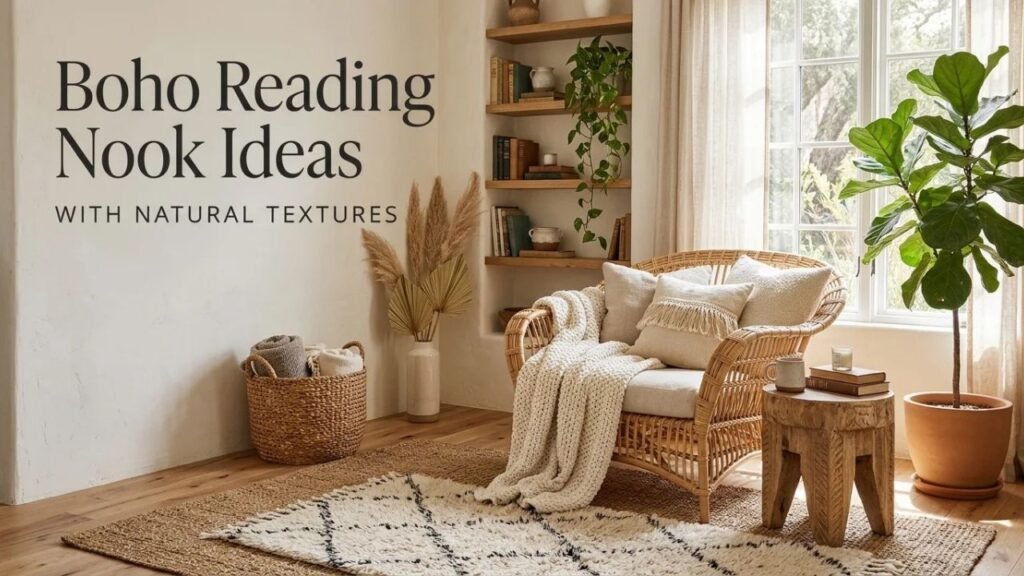 Boho Reading Nook Ideas with Natural Textures